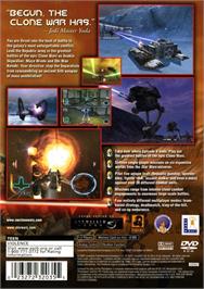 Box back cover for Star Wars - The Clone Wars on the Sony Playstation 2.