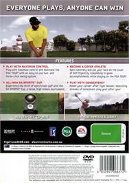 Box back cover for Tiger Woods Pga Tour 09 on the Sony Playstation 2.