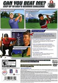 Box back cover for Tiger Woods Pga Tour 2004 on the Sony Playstation 2.