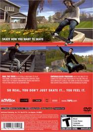 Box back cover for Tony Hawk's Project 8 on the Sony Playstation 2.