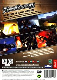 Box back cover for Transformers on the Sony Playstation 2.