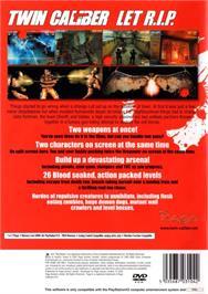Box back cover for Twin Caliber on the Sony Playstation 2.