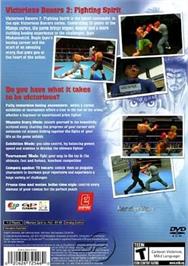 Box back cover for Victorious Boxers 2 - Fighting Spirit on the Sony Playstation 2.
