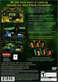 Box back cover for World Championship Poker - Featuring Howard Lederer - All In on the Sony Playstation 2.