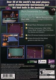 Box back cover for World Championship Pool 2004 on the Sony Playstation 2.