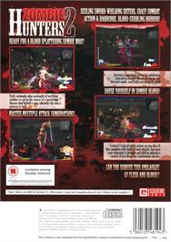 Box back cover for Zombie Hunters 2 on the Sony Playstation 2.