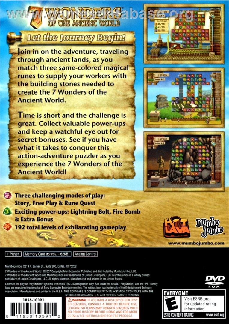7 Wonders Of The Ancient World - Sony Playstation 2 - Artwork - Box Back