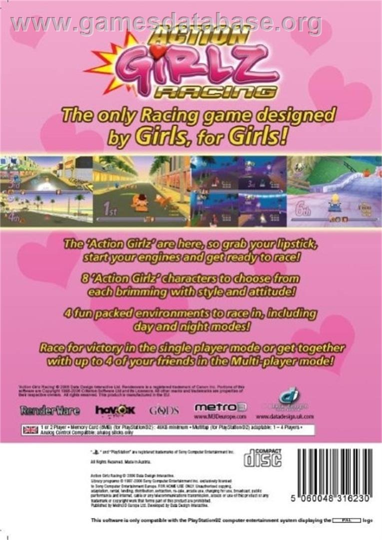 Action Girlz Racing - Sony Playstation 2 - Artwork - Box Back