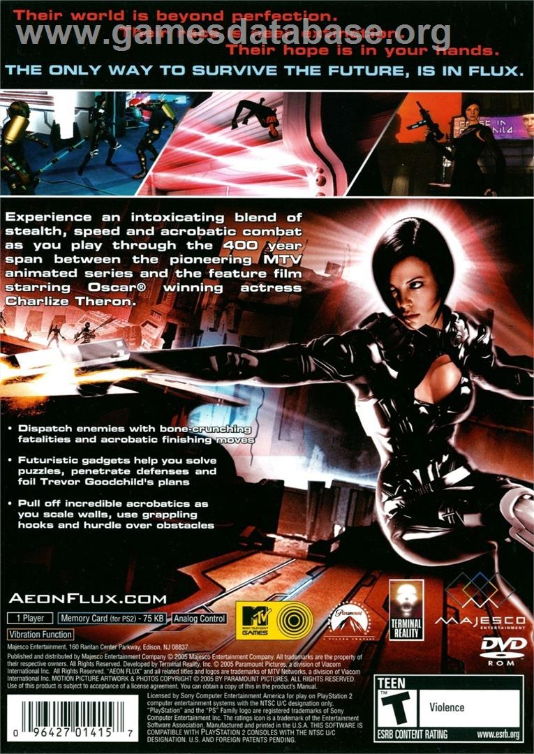 Aeon Flux - Sony Playstation 2 - Artwork - Box Back