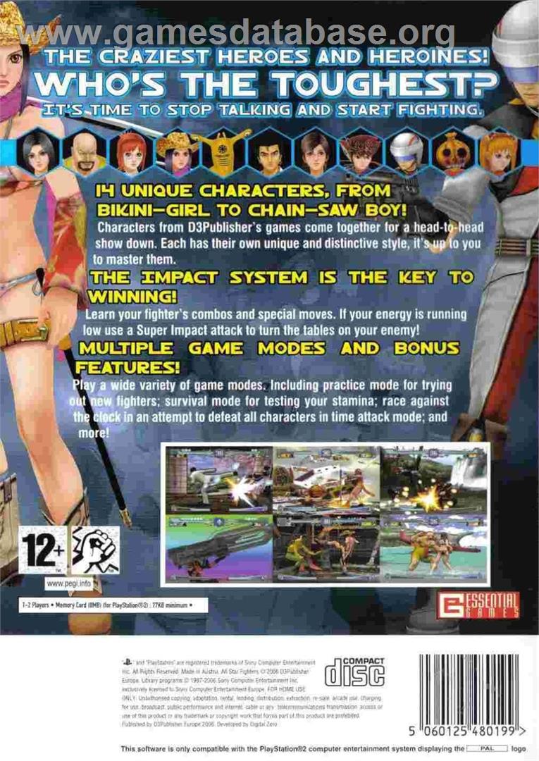 All-star Fighters - Sony Playstation 2 - Artwork - Box Back