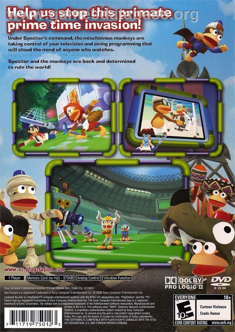 Ape Escape 3 - Sony Playstation 2 - Artwork - Box Back