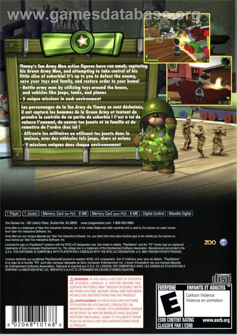 Army Men - Soldiers Of Misfortune - Sony Playstation 2 - Artwork - Box Back