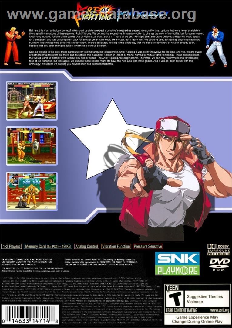 Art Of Fighting Anthology - Sony Playstation 2 - Artwork - Box Back
