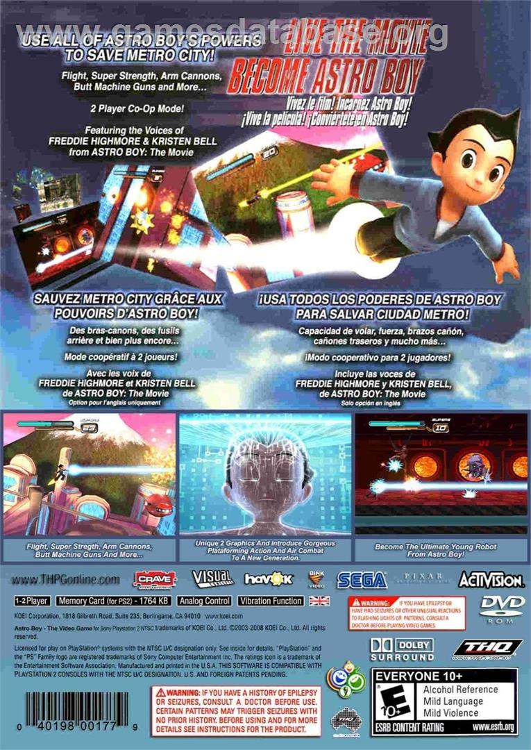 Astro Boy - The Video Game - Sony Playstation 2 - Artwork - Box Back