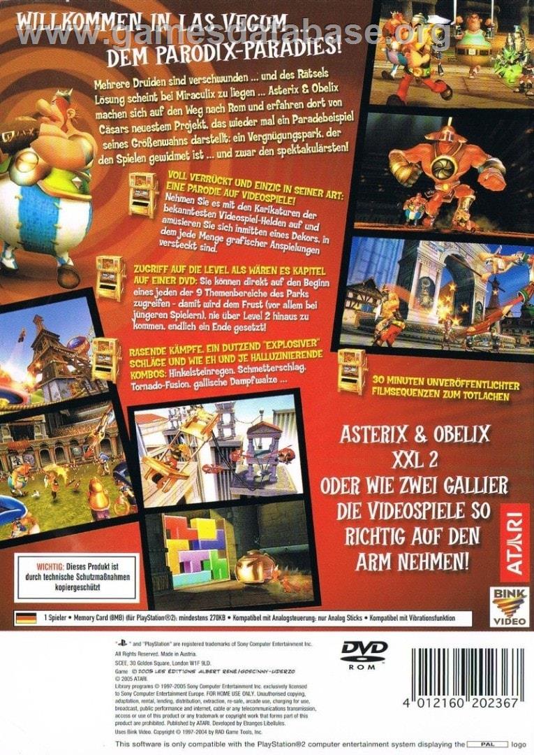 Astérix And Obélix Xxl 2 - Mission Las Vegum - Sony Playstation 2 - Artwork - Box Back