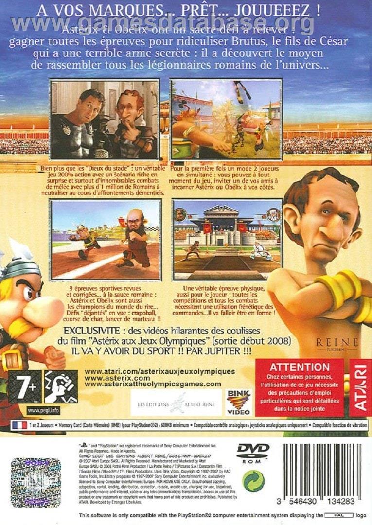 Astérix at the Olympic Games - Sony Playstation 2 - Artwork - Box Back
