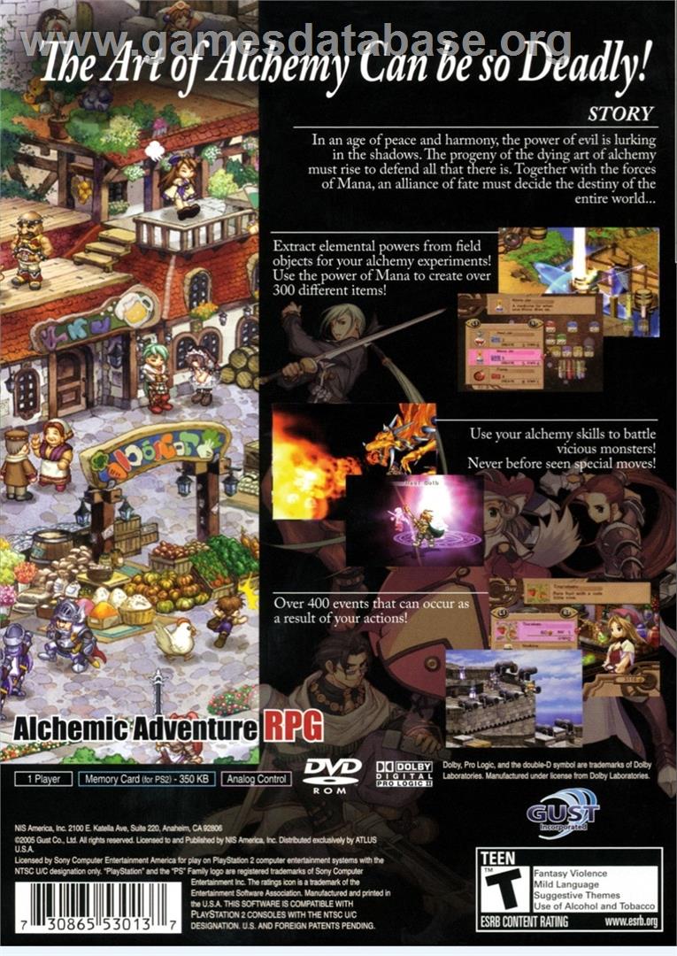 Atelier Iris - Eternal Mana - Sony Playstation 2 - Artwork - Box Back