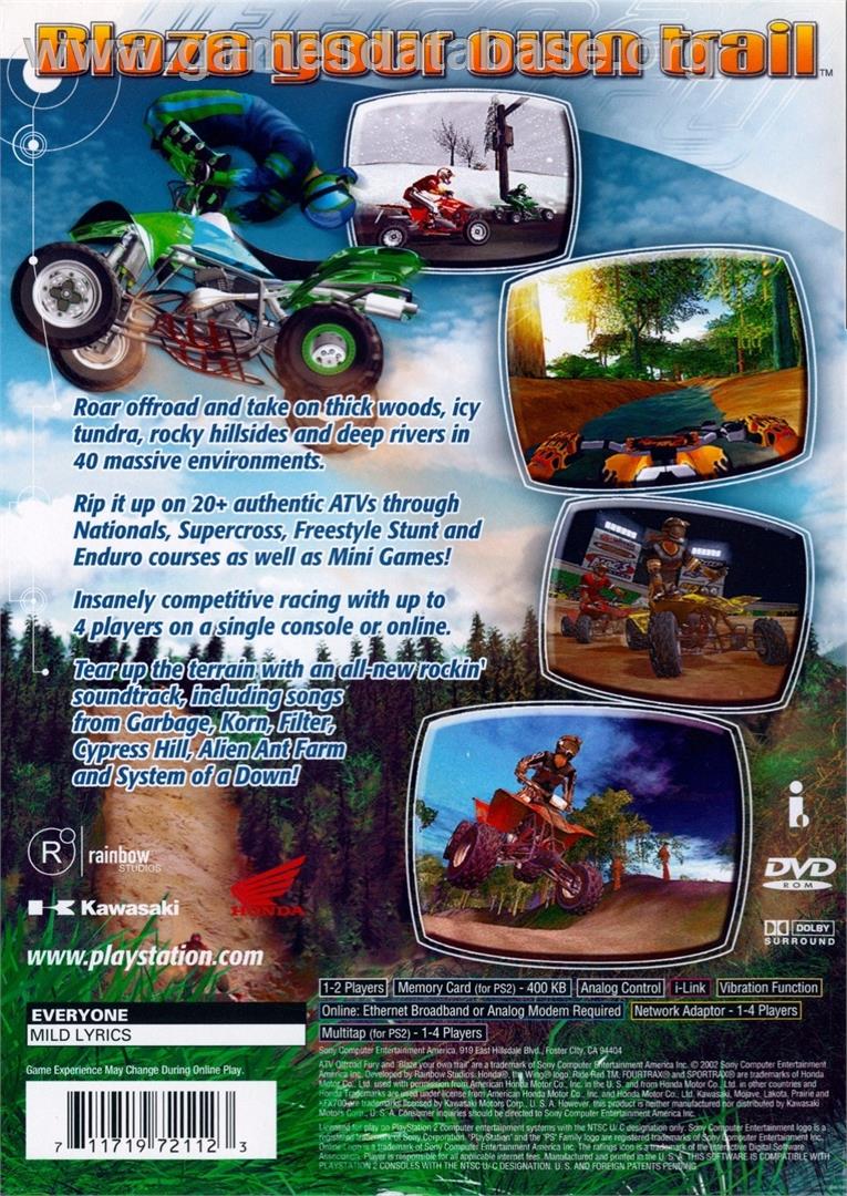 Atv Off Road Fury 2 - Sony Playstation 2 - Artwork - Box Back
