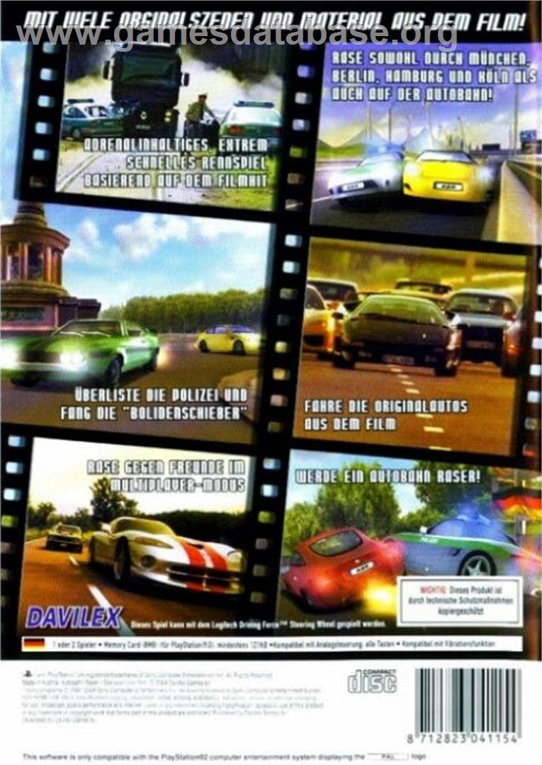 Autobahn Raser - Das Spiel Zum Film - Sony Playstation 2 - Artwork - Box Back