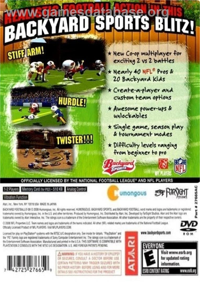 Backyard Football '10 - Sony Playstation 2 - Artwork - Box Back