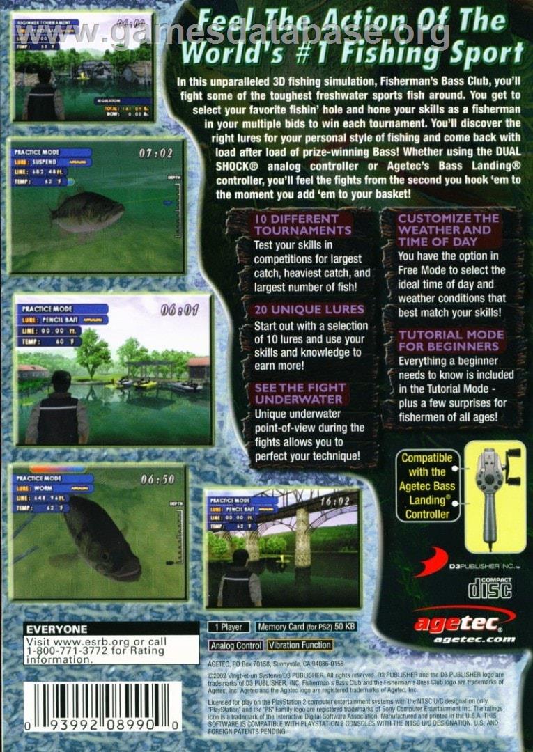 Bass Master Fishing - Sony Playstation 2 - Artwork - Box Back