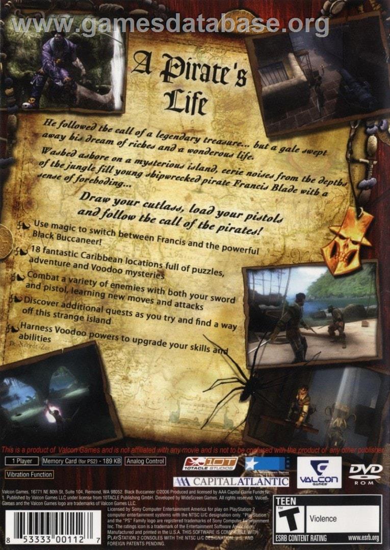 Black Buccaneer - Sony Playstation 2 - Artwork - Box Back