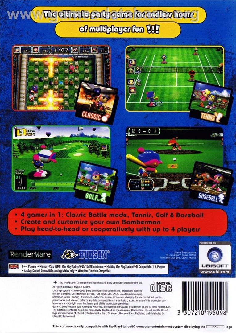 Bomberman Hardball - Sony Playstation 2 - Artwork - Box Back