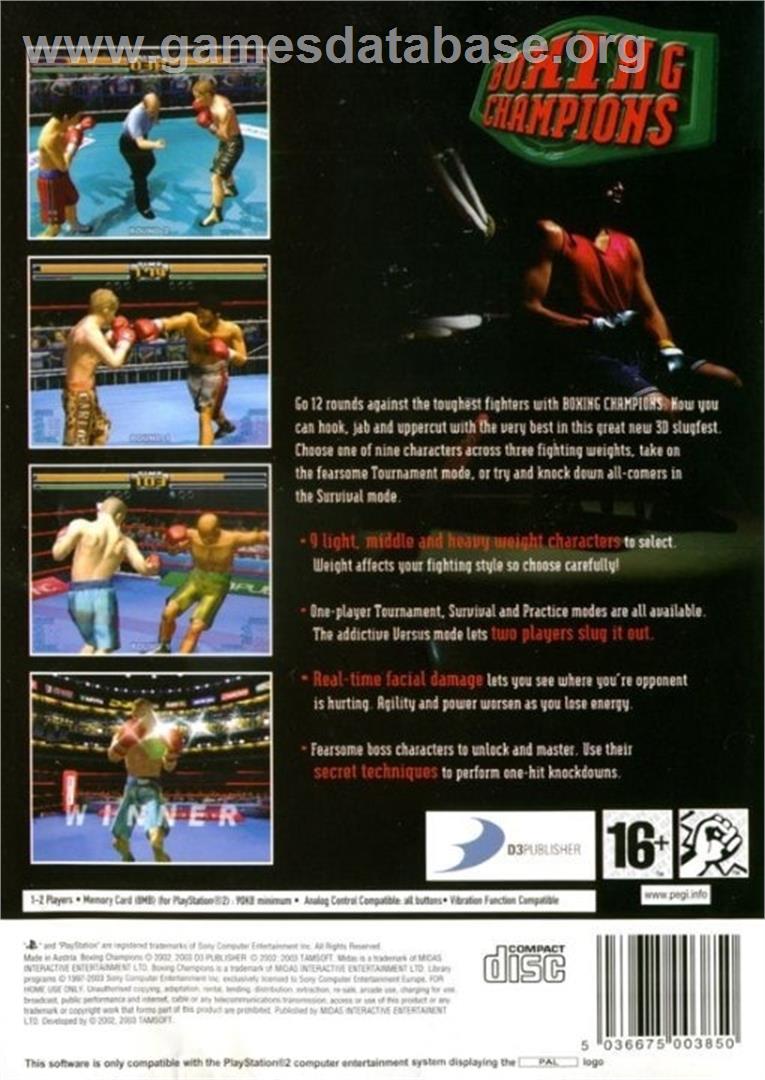 Boxing Champions - Sony Playstation 2 - Artwork - Box Back