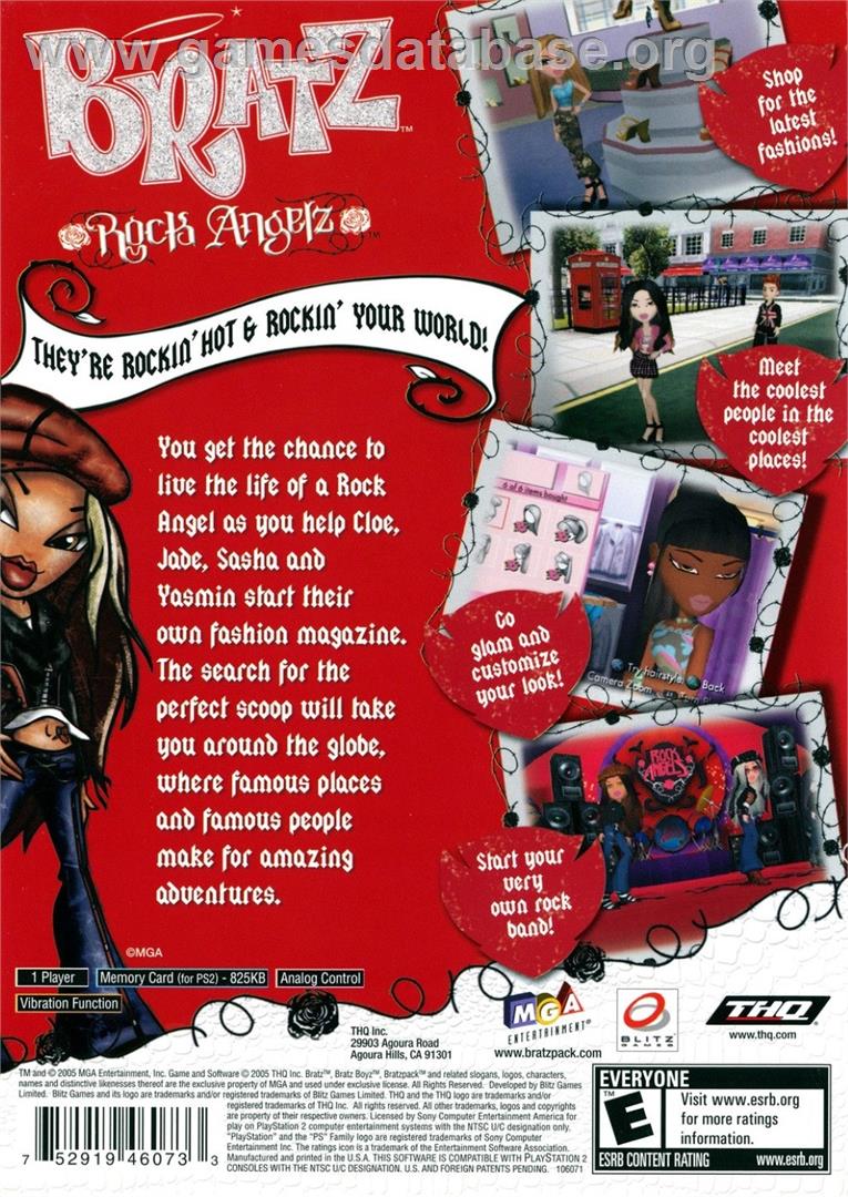 Bratz - Rock Angelz - Sony Playstation 2 - Artwork - Box Back
