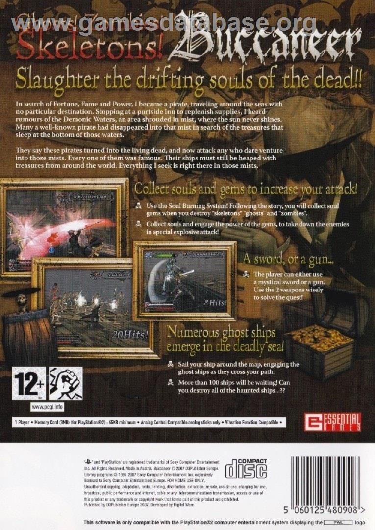 Buccaneer - Sony Playstation 2 - Artwork - Box Back