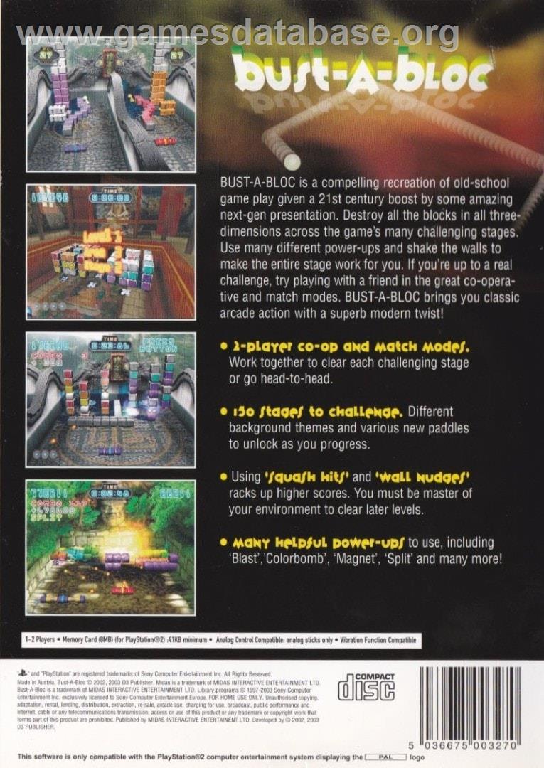 Bust-a-bloc - Sony Playstation 2 - Artwork - Box Back