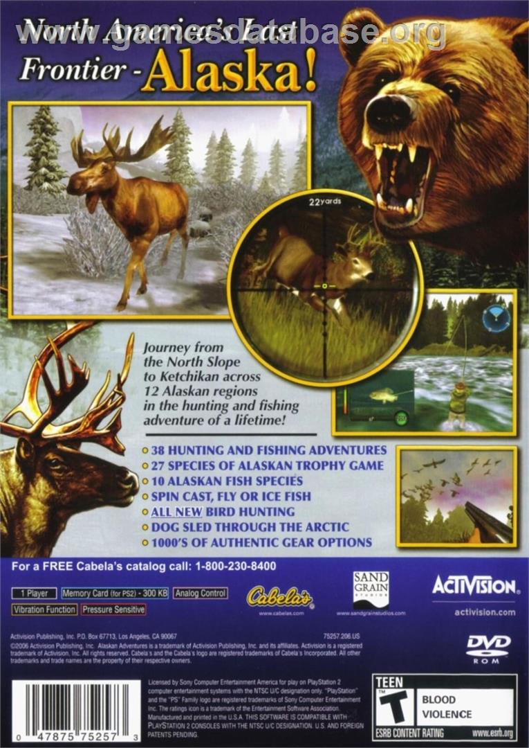 Cabela's Alaskan Adventures - Sony Playstation 2 - Artwork - Box Back