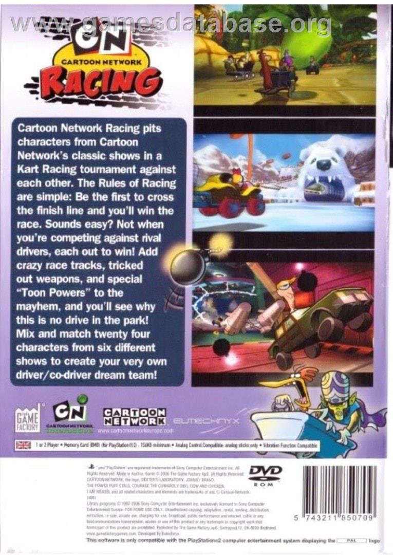 Cartoon Network Racing - Sony Playstation 2 - Artwork - Box Back