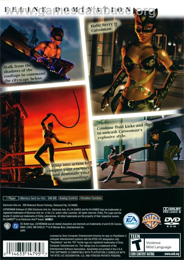Catwoman - Sony Playstation 2 - Artwork - Box Back