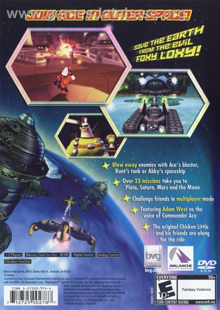 Chicken Little - Ace in Action - Sony Playstation 2 - Artwork - Box Back