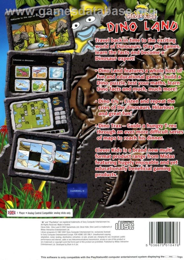 Clever Kids - Dino Land - Sony Playstation 2 - Artwork - Box Back