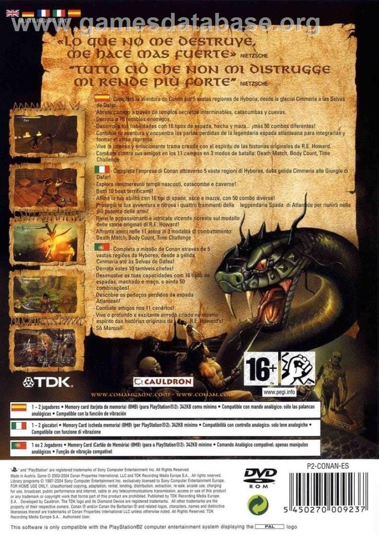Conan - Sony Playstation 2 - Artwork - Box Back