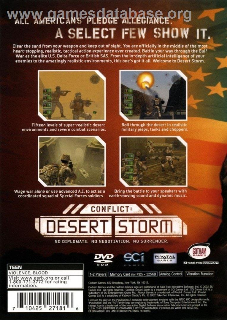 Conflict - Desert Storm - Sony Playstation 2 - Artwork - Box Back