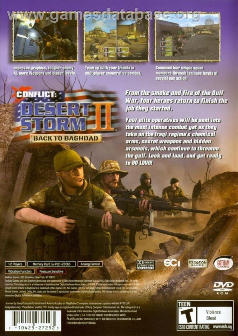 Conflict - Desert Storm 2 - Sony Playstation 2 - Artwork - Box Back