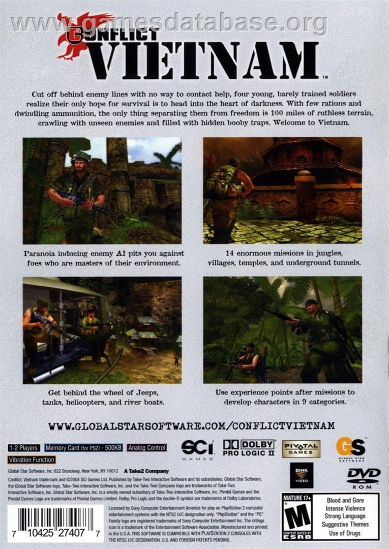 Conflict - Vietnam - Sony Playstation 2 - Artwork - Box Back
