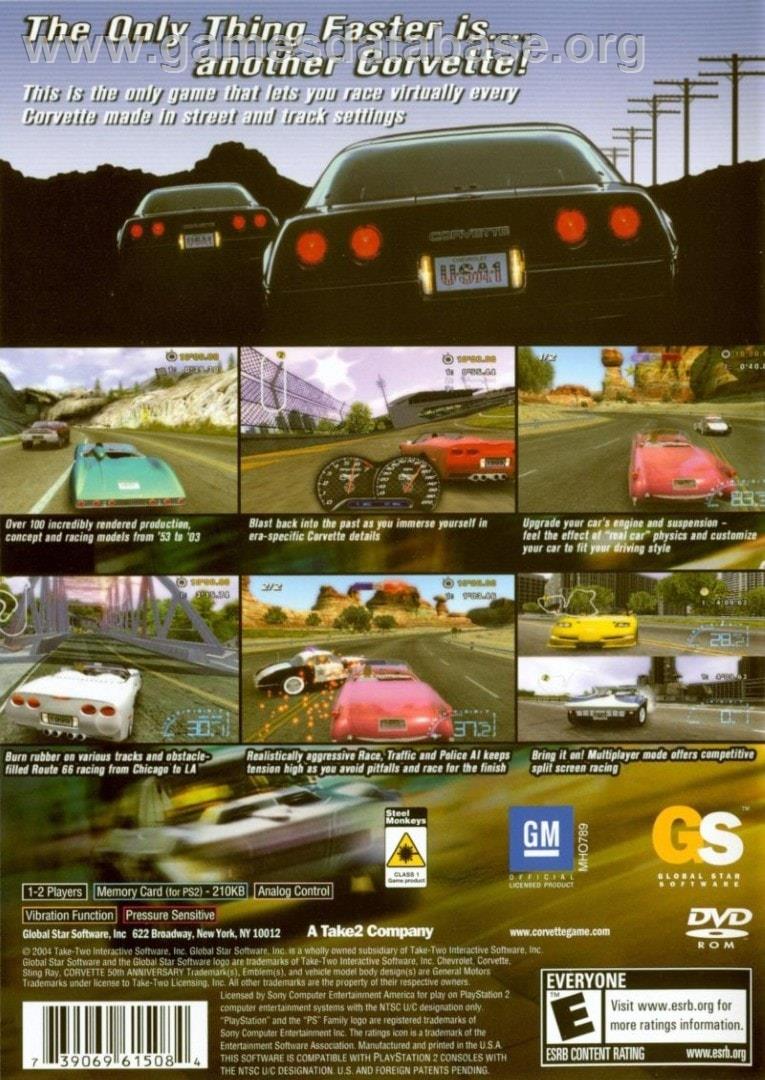 Corvette - Sony Playstation 2 - Artwork - Box Back