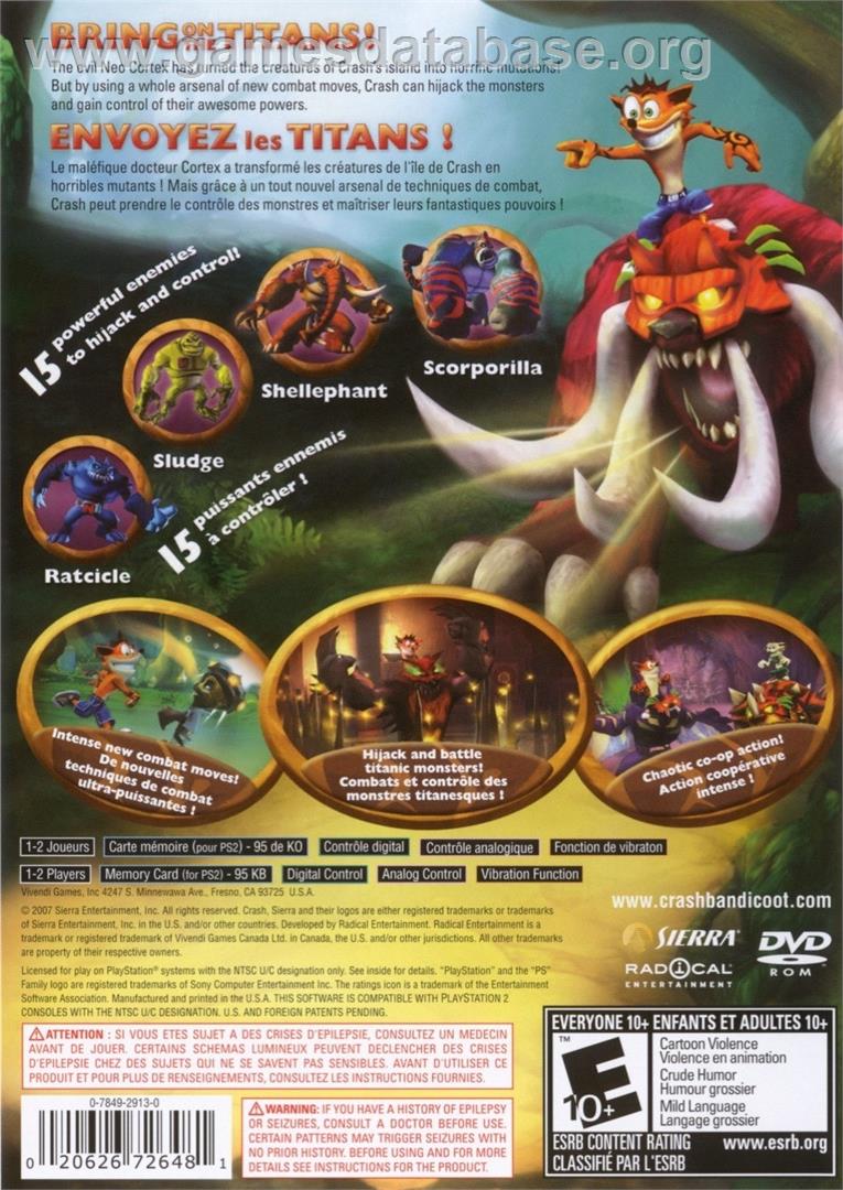 Crash Of The Titans - Sony Playstation 2 - Artwork - Box Back