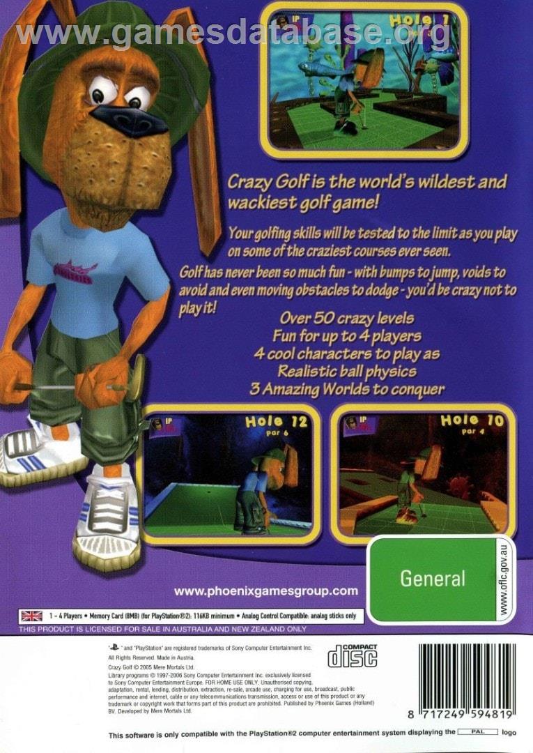 Crazy Golf - Sony Playstation 2 - Artwork - Box Back