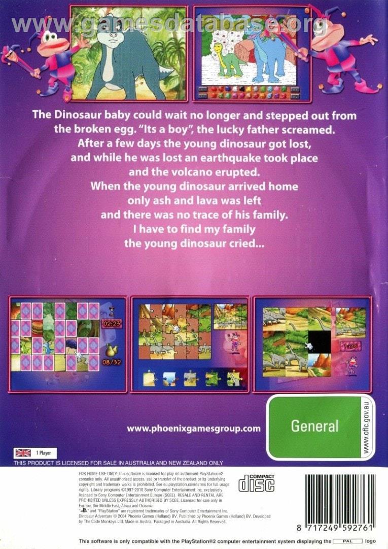 Dinosaur Adventure - Sony Playstation 2 - Artwork - Box Back