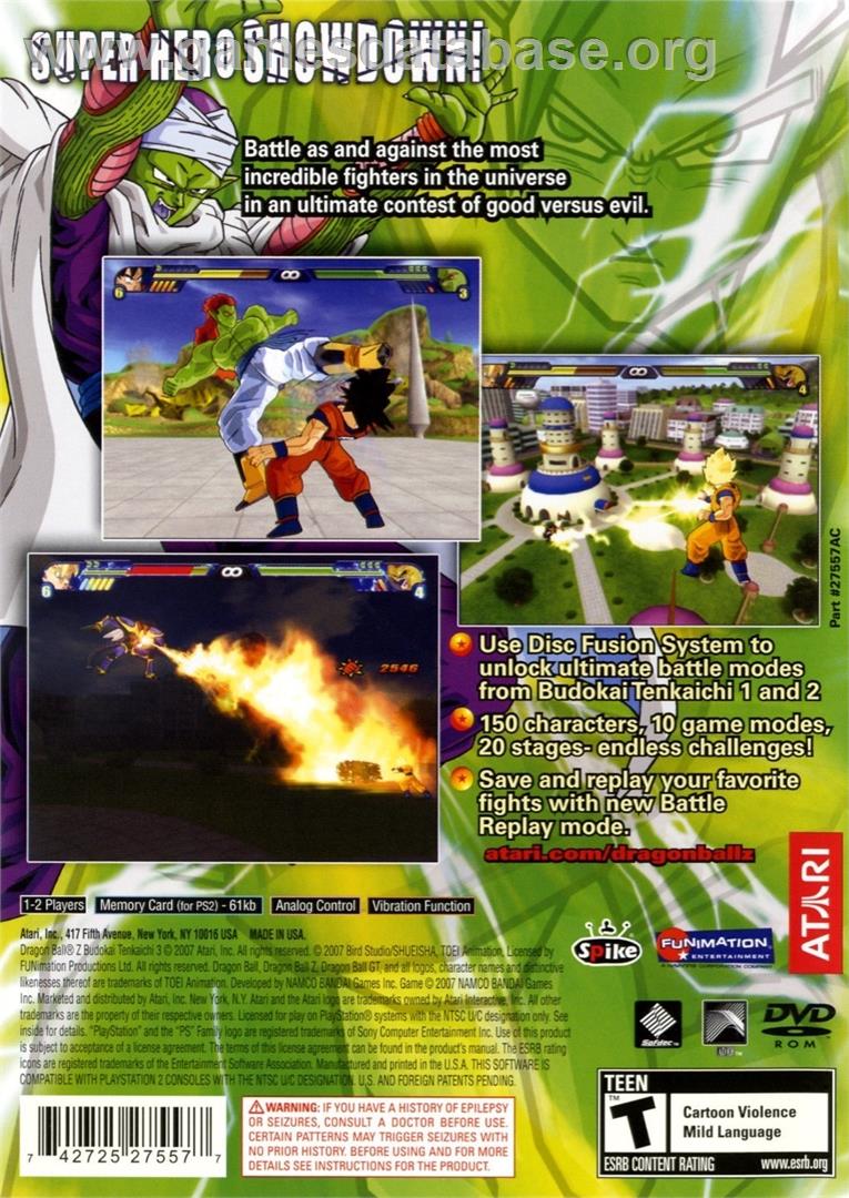 Dragon Ball Z - Budokai Tenkaichi 3 - Sony Playstation 2 - Artwork - Box Back