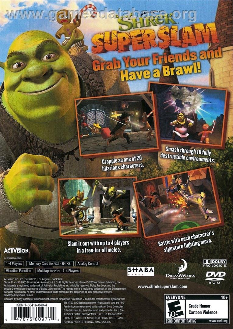 Dreamworks Shrek - Superslam - Sony Playstation 2 - Artwork - Box Back
