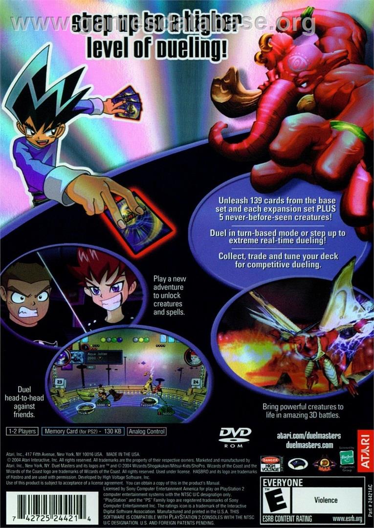 Duel Masters - Sony Playstation 2 - Artwork - Box Back