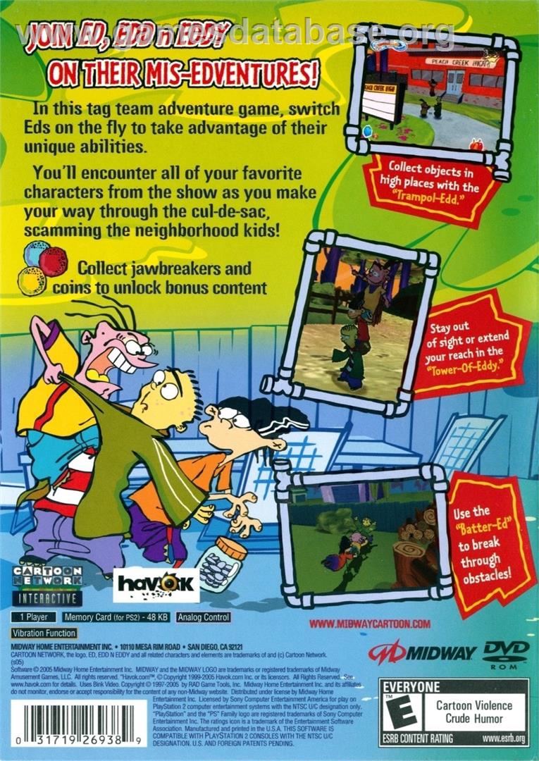 Ed Edd'n Eddy - The Mis-edventures - Sony Playstation 2 - Artwork - Box Back