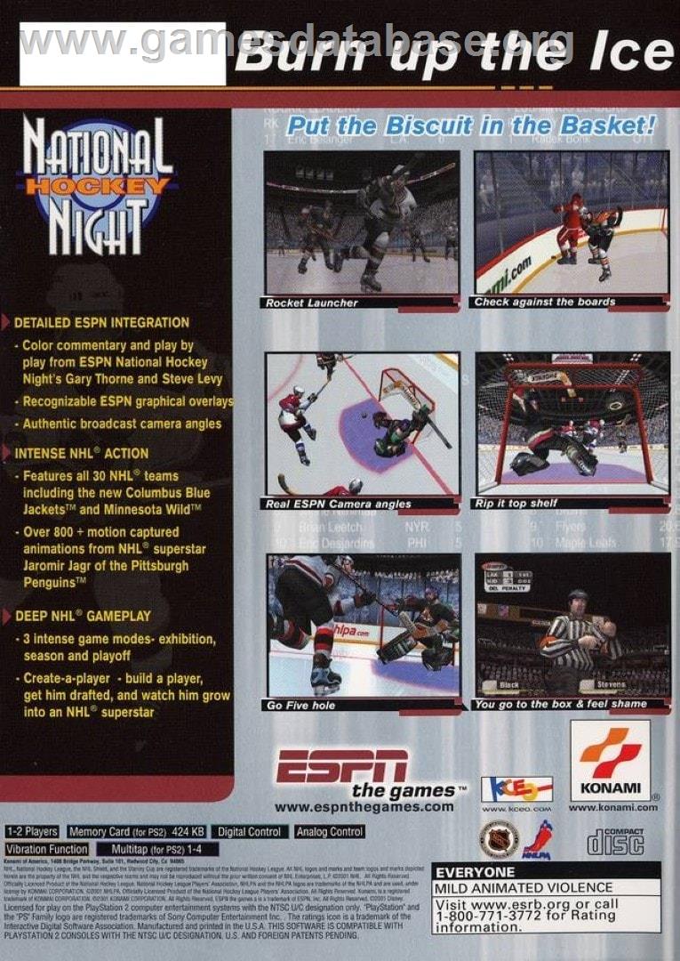 Espn National Hockey Night - Sony Playstation 2 - Artwork - Box Back
