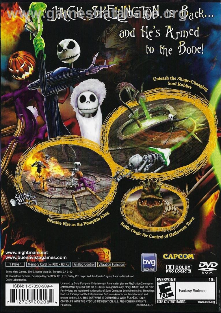 Etrange Noel De Monsieur Jack - La Revanche D'oogie, L' - Sony Playstation 2 - Artwork - Box Back